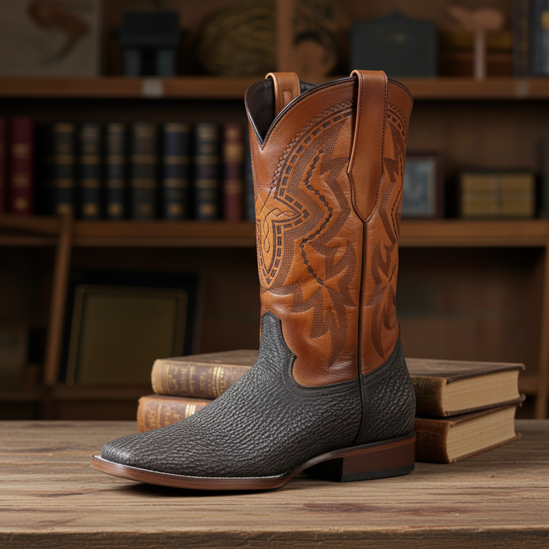 Load image into Gallery viewer, 8000 - RockinLeather Men's Distressed Brown Genuine Sharkskin Boots
