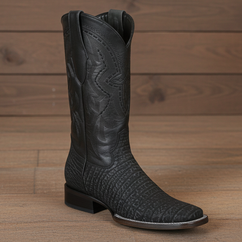 Load image into Gallery viewer, 8003 - RockinLeather Men's Distressed Black Genuine Sharkskin Boots
