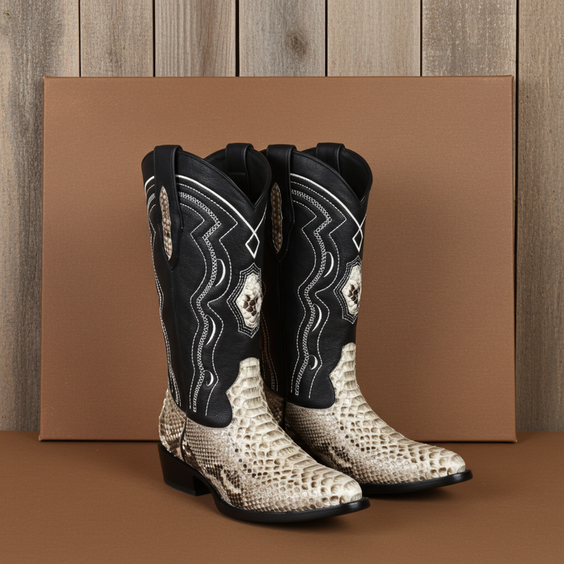 Load image into Gallery viewer, 8004 - RockinLeather Men's Genuine Natural Python Boots
