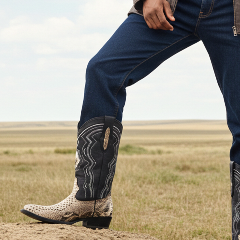 Load image into Gallery viewer, 8004 - RockinLeather Men's Genuine Natural Python Boots
