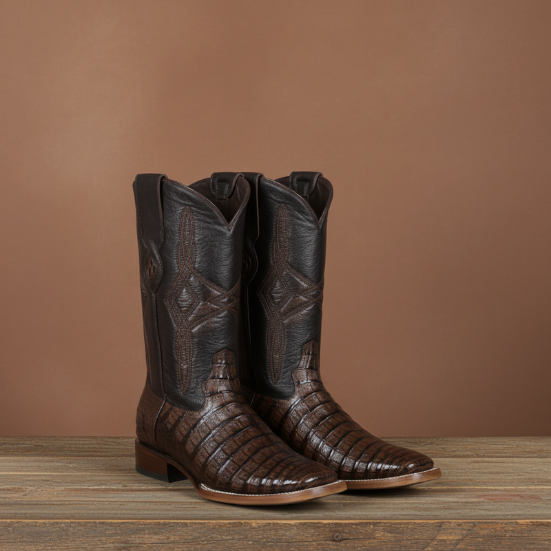 Load image into Gallery viewer, 8007 - RockinLeather Men's Infinity Caiman Square Toe Western Boot
