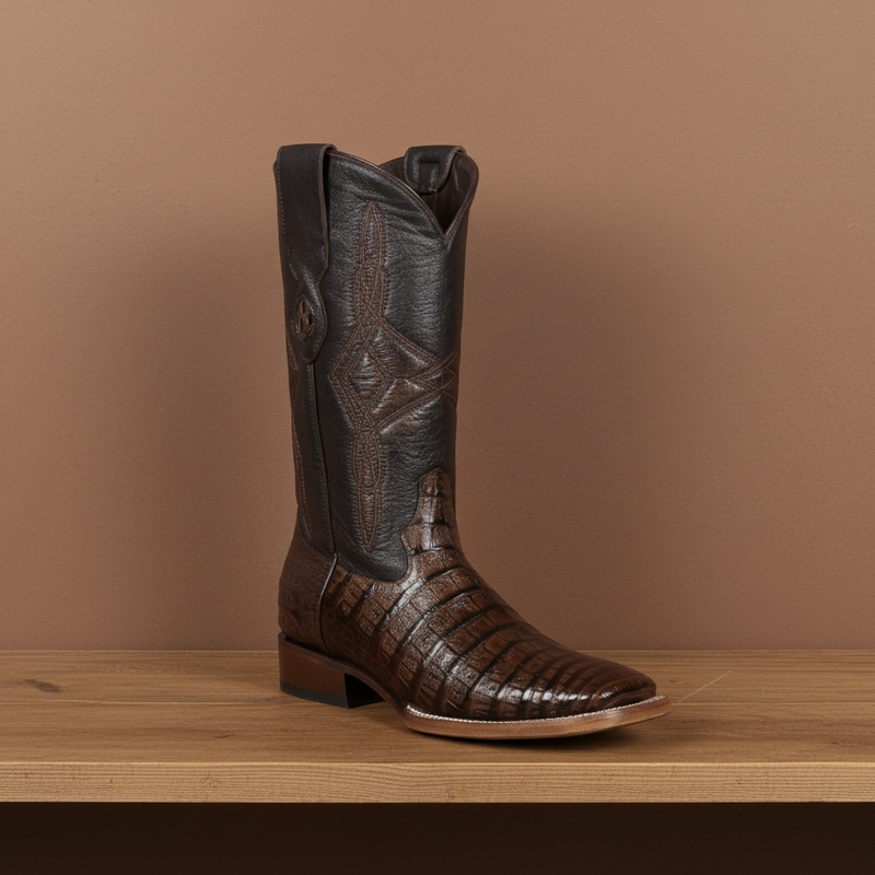 Load image into Gallery viewer, 8007 - RockinLeather Men's Infinity Caiman Square Toe Western Boot
