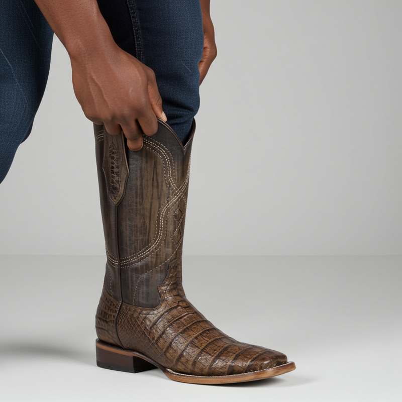 Load image into Gallery viewer, 8009 - RockinLeather Men's West Caiman Square Toe Western Boot
