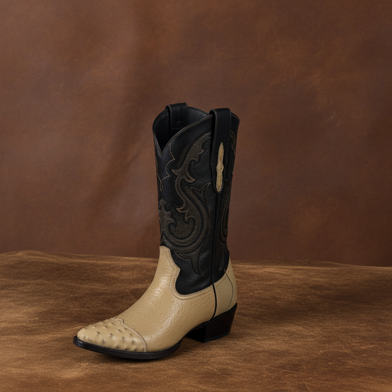 Load image into Gallery viewer, 8010 - RockinLeather Men's Orix Smooth Ostrich Pointed Toe Boot w/Full Quill Ostrich Toe
