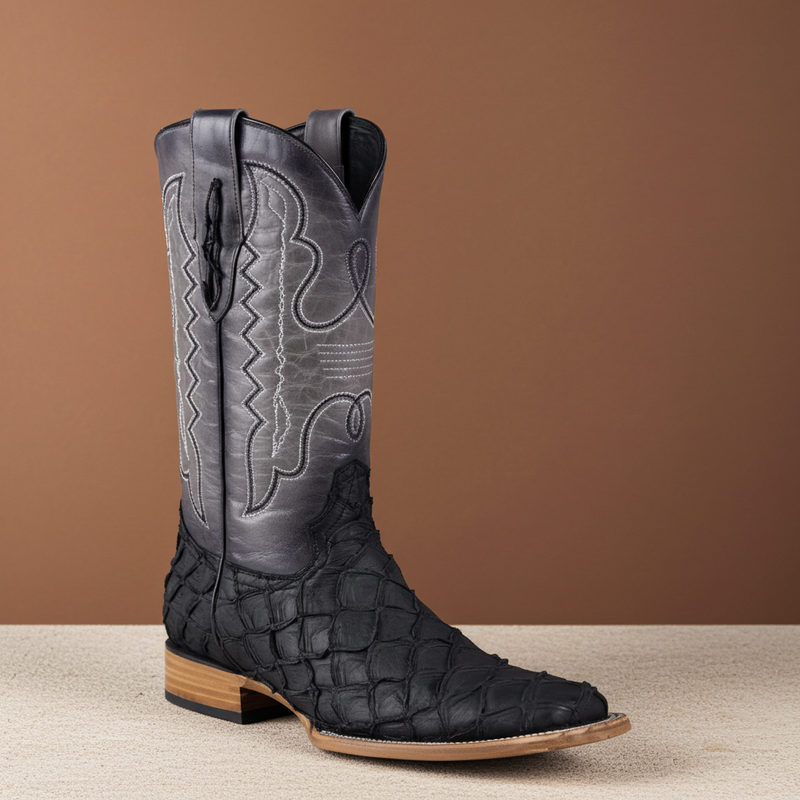 Load image into Gallery viewer, 8019 - RockinLeather Men's Genuine Pirarucu Square Toe Western Boot
