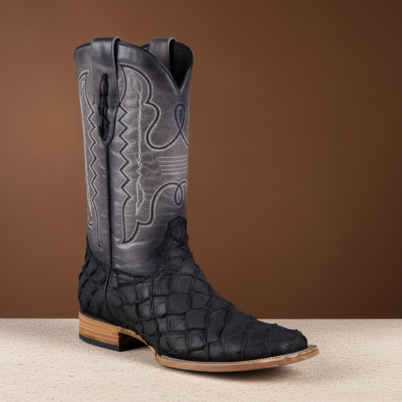 Load image into Gallery viewer, 8019 - RockinLeather Men's Genuine Pirarucu Square Toe Western Boot
