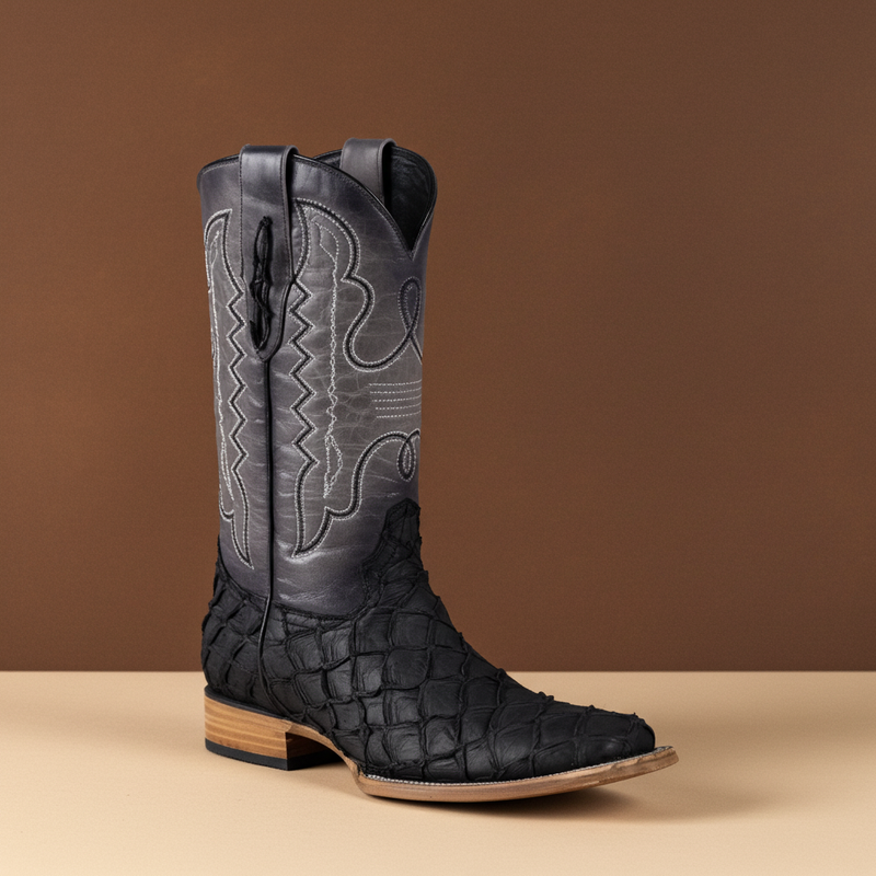 Load image into Gallery viewer, 8019 - RockinLeather Men's Genuine Pirarucu Square Toe Western Boot
