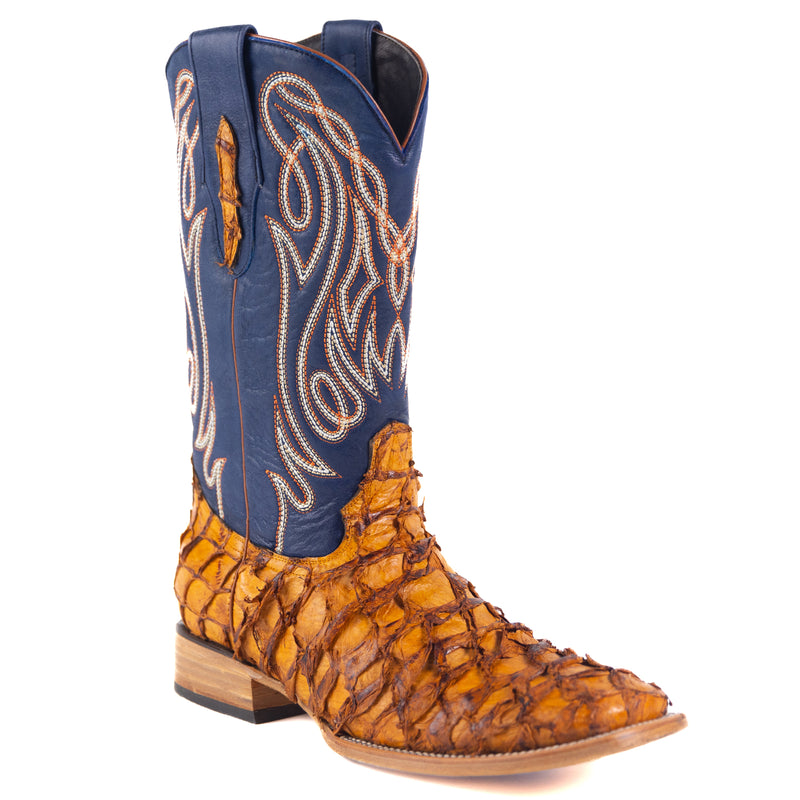 Load image into Gallery viewer, 8021 - RockinLeather Men's Genuine Pirarucu Square Toe Western Boot
