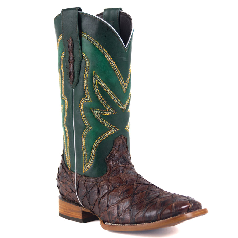 Load image into Gallery viewer, 8022 - RockinLeather Men's Genuine Pirarucu Square Toe Western Boot
