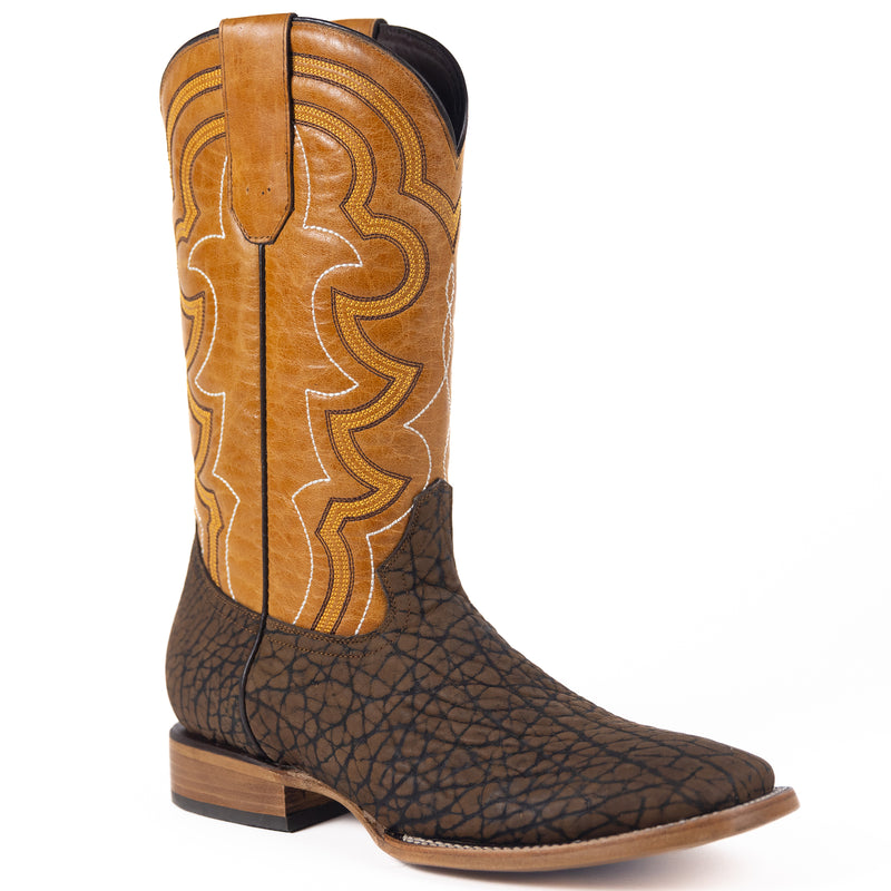 Load image into Gallery viewer, 8024 - RockinLeather Men's Chocolate Buffalo Square Toe Western Boot
