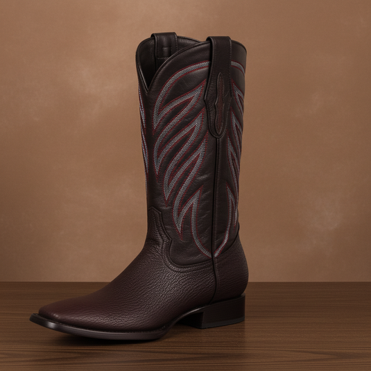8027 - RockinLeather Men's Black Cherry Genuine Sharkskin Boots