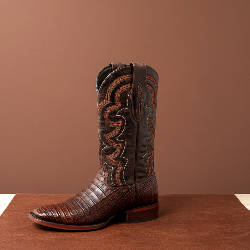 Load image into Gallery viewer, 8033 - RockinLeather Men's Caiman Square Toe Western Boot
