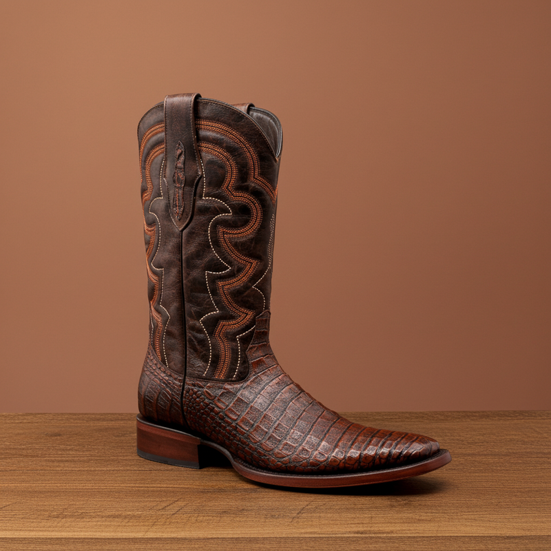 Load image into Gallery viewer, 8033 - RockinLeather Men's Caiman Square Toe Western Boot
