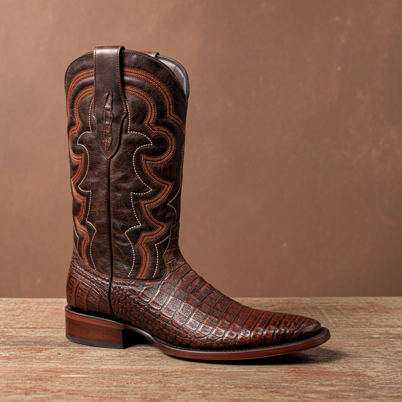 Load image into Gallery viewer, 8033 - RockinLeather Men's Caiman Square Toe Western Boot
