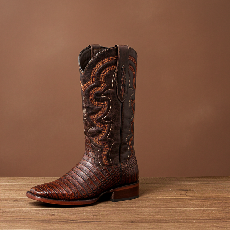 Load image into Gallery viewer, 8033 - RockinLeather Men's Caiman Square Toe Western Boot
