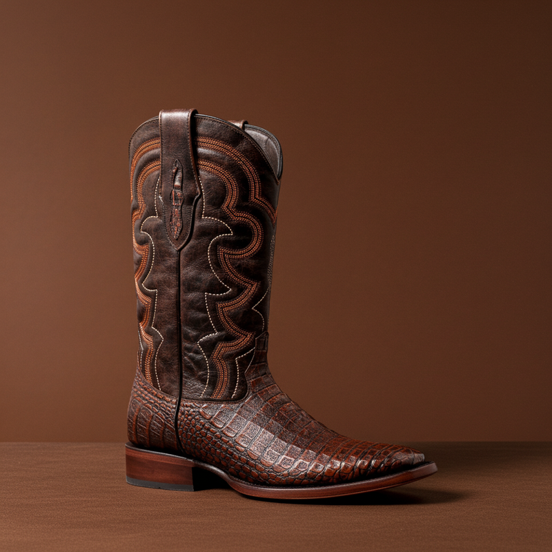Load image into Gallery viewer, 8033 - RockinLeather Men's Caiman Square Toe Western Boot
