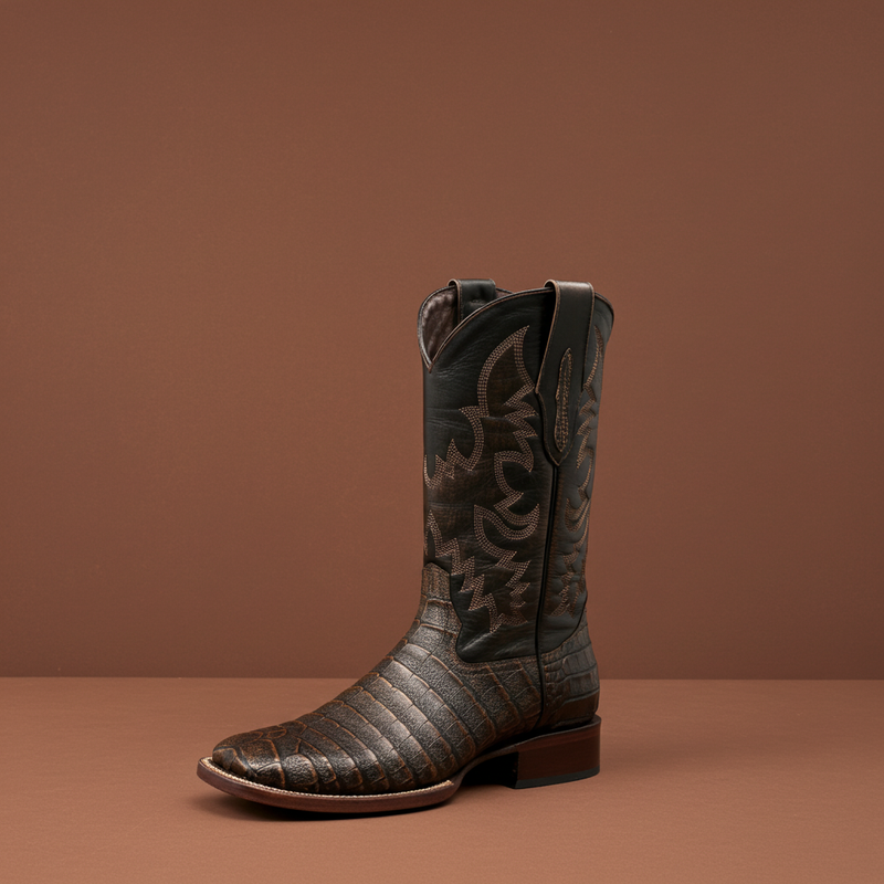 Load image into Gallery viewer, 8035 - RockinLeather Men's Caiman Square Toe Western Boot

