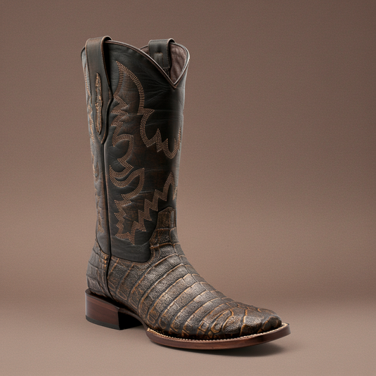 8035 - RockinLeather Men's Caiman Square Toe Western Boot
