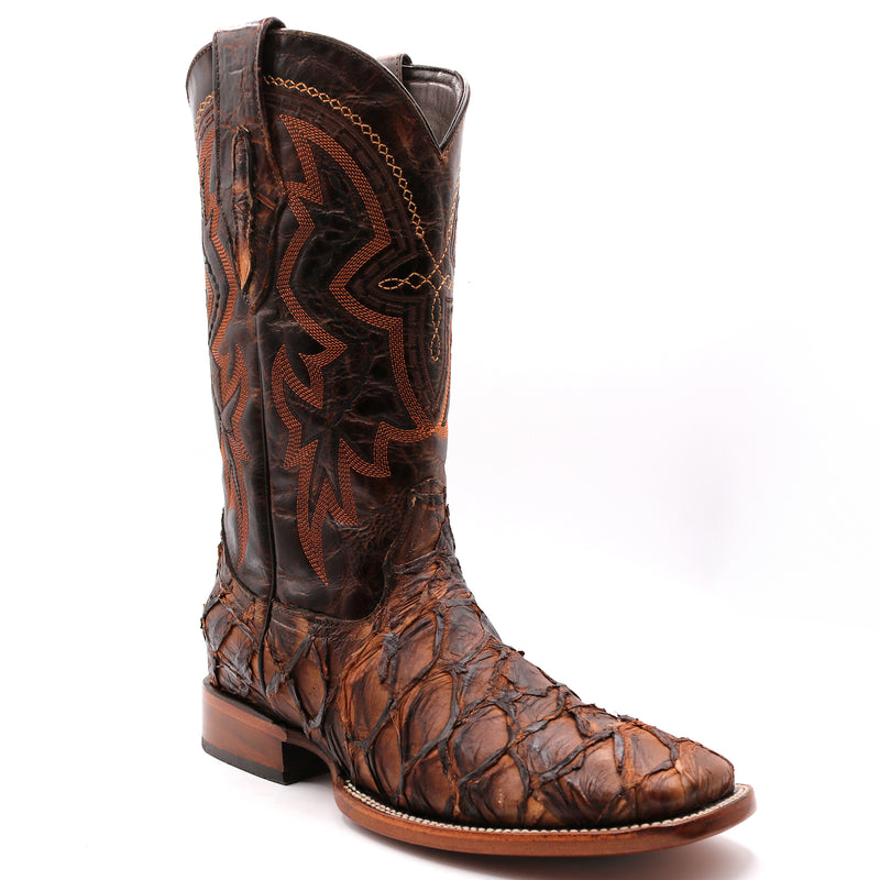 Load image into Gallery viewer, 8037 - RockinLeather Men's Genuine Pirarucu Square Toe Western Boot
