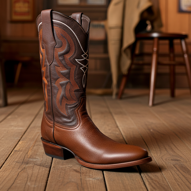 Load image into Gallery viewer, 8039 - RockinLeather Men's Genuine Brown Deer Skin Western Boot
