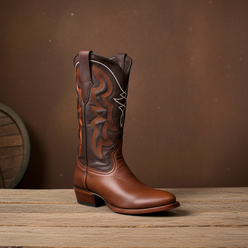 Load image into Gallery viewer, 8039 - RockinLeather Men's Genuine Brown Deer Skin Western Boot
