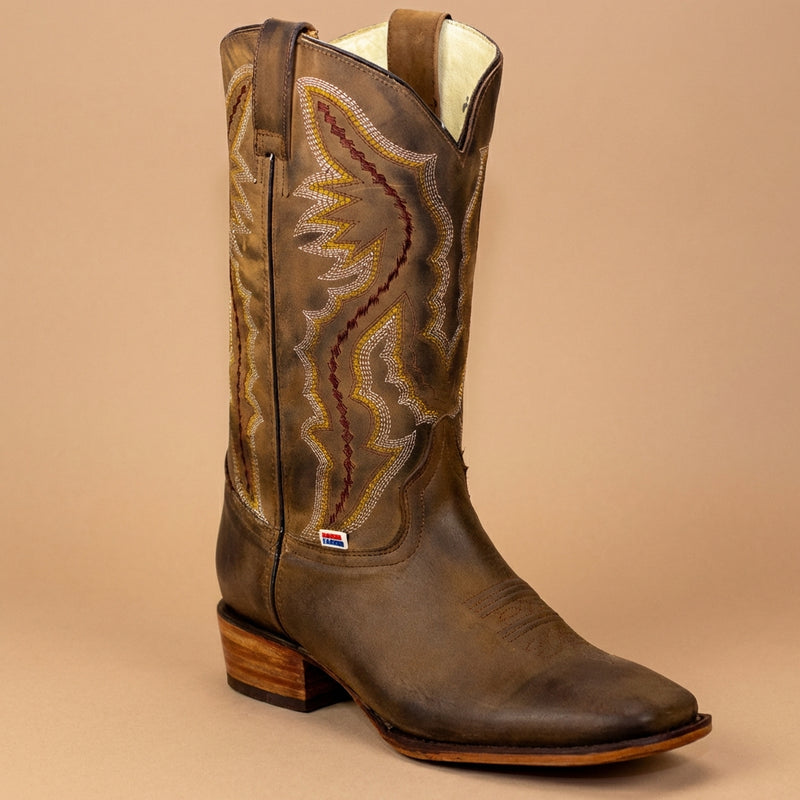 Load image into Gallery viewer, 1576 - RockinLeather Men's Brown Distressed Western Boot W/ Square Toe
