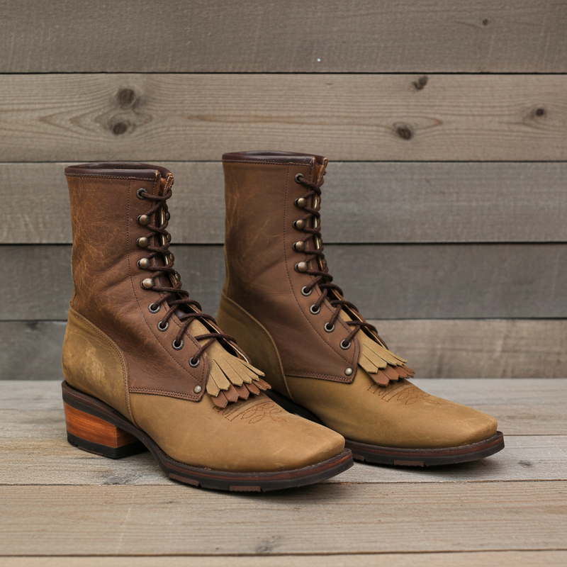 Load image into Gallery viewer, 1197 - RockinLeather Men's Square Toe Lace Up Packer Western Boot
