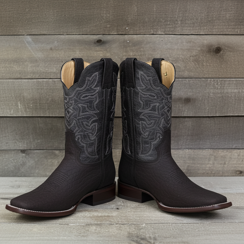 Load image into Gallery viewer, 1246 - RockinLeather Men's Black Bull Shoulder Western Boot
