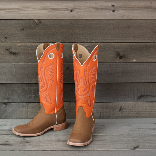 1104 - RockinLeather Men's Buckaroo Orange Shaft Western Boot