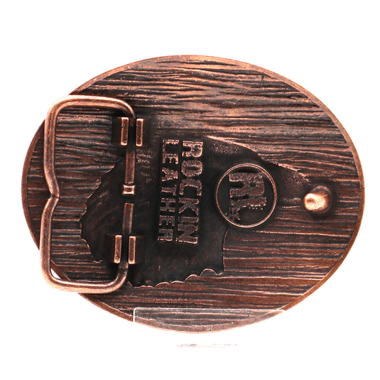 RLB507 - RockinLeather Pewter Eagle Head Belt Buckle