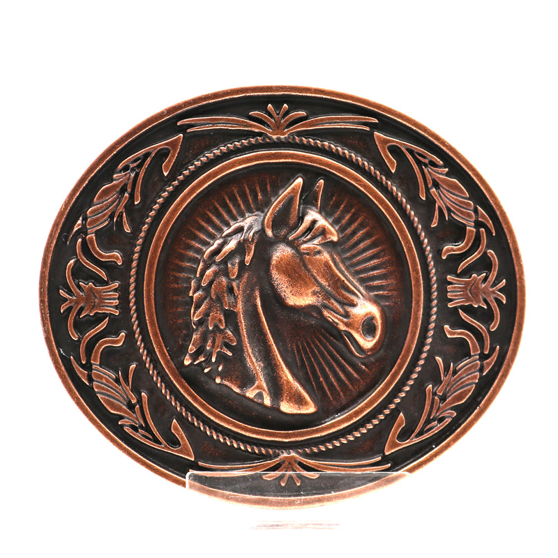 Load image into Gallery viewer, RLB504 - RockinLeather Pewter Horsehead Belt Buckle
