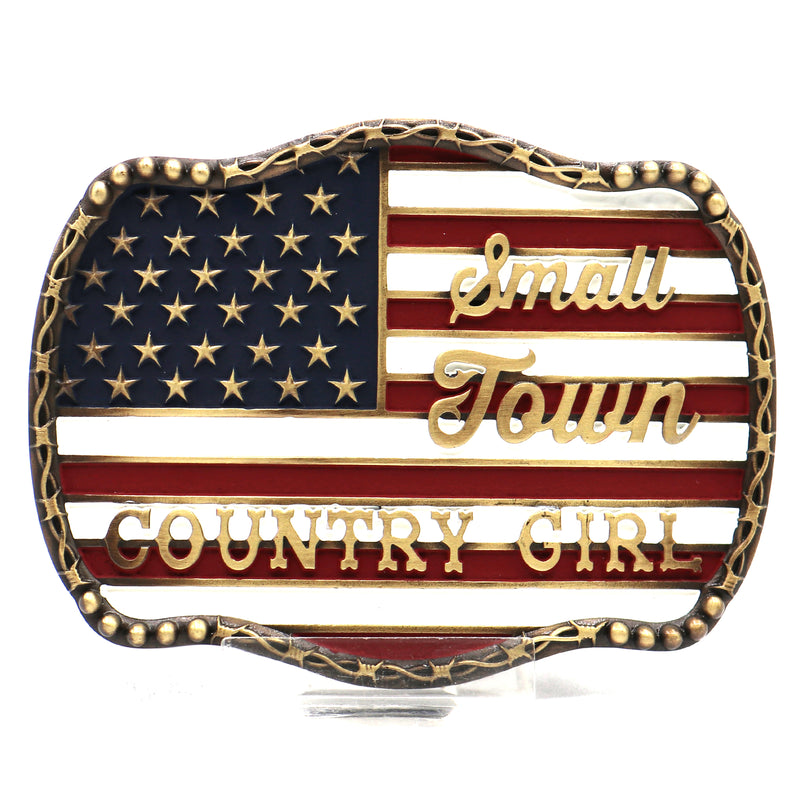 Load image into Gallery viewer, RLB006 - RockinLeather "Small Town Country Girl" Belt Buckle
