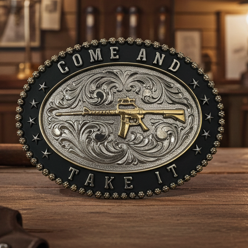 Load image into Gallery viewer, RLB004 - RockinLeather "Come And Take It" Belt Buckle
