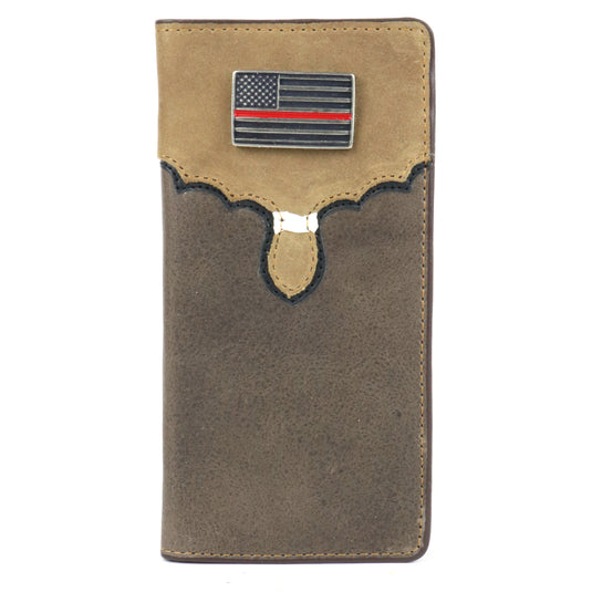 W152 - RockinLeather Rodeo Wallet with Thin Red Line Concho