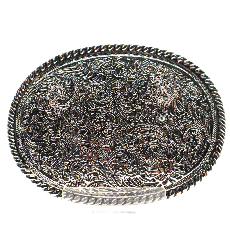 Load image into Gallery viewer, RLB500 - RockinLeather Silver Scrolled Oval Buckle
