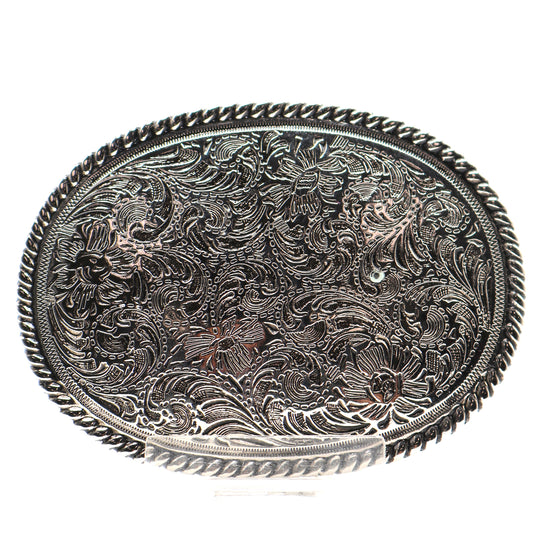 RLB500 - RockinLeather Silver Scrolled Oval Buckle
