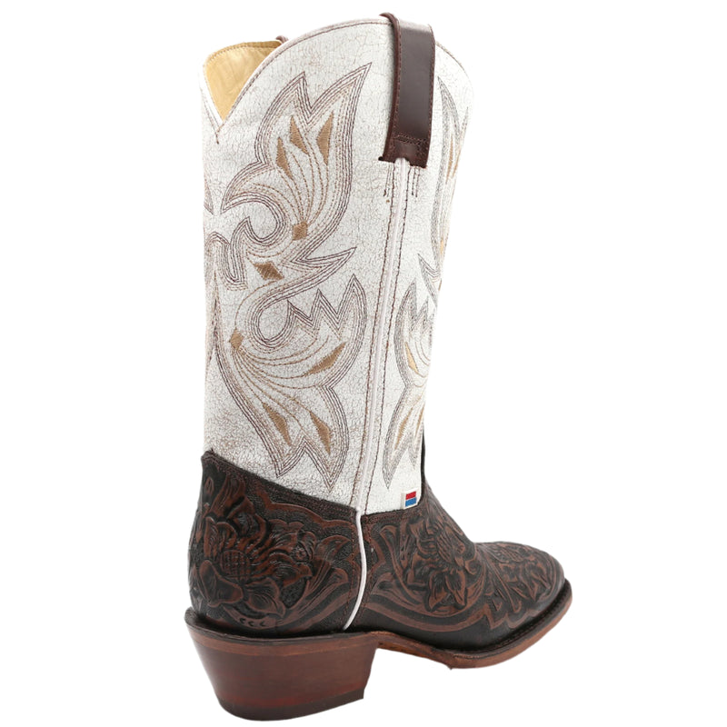 Load image into Gallery viewer, 2200 - RockinLeather Women's Floral Leather Stamped Western Boot
