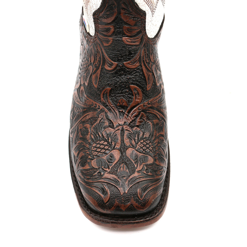 Load image into Gallery viewer, 2200 - RockinLeather Women's Floral Leather Stamped Western Boot
